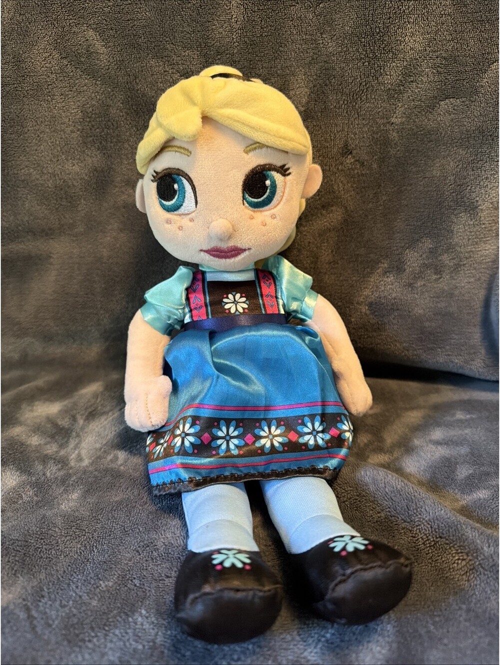 Disney Store Frozen Young Elsa Toddler Plush Doll 13 inch Stuffed